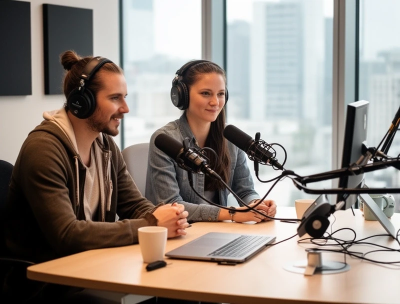 Das Team der PodAkademie Köln im Tonstudio